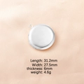 Polished silver stainless steel round locket pendant for photos, 31mm mirror finish - Silver Round Mirror Style (8#)