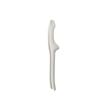 Single white professional silicone cooking tweezer with non-slip handle and curved head - Food Tongs Steel Core (Creamy White)