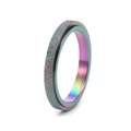 Detail shot of 2mm rainbow plated rotating ring with frosted sand surface finish - US 5 / Colorful