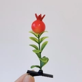 Creative 3D pomegranate sprout hair clip with realistic green leaves for women - Pomegranate Tree