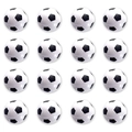 Bulk pack of 16 classic black and white PU foam soccer stress balls in a grid layout - 4cm Slow Rebound Football
