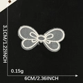 White embroidered lace bow applique patch for DIY hair accessories 6x3.1cm size - Lace Mesh Bow (11) / White