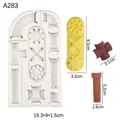 Siliconen mal voor industriële leidingen en tandwielen voor taartdecoratie - Mechanische Onderdelen 3# / Grijs