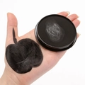 Water-based black face body paint in a round container with skin application sample - Single 30g Round Matte Black (02#)