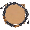 Detail of tiger eye beaded bracelet with matte stones and heart message card for Grandpa - To My Grandpa (Card)