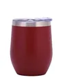 360ml cinnabar red insulated stainless steel egg cup with a clear seal lid - Cinnabar Red (Silver Rim)
