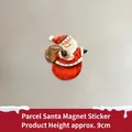 3D Santa Claus magnetic fridge sticker holding gift bag, holiday decor, 9cm height - Santa with Gift Bag Magnet