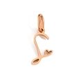 Polished rose gold letter L heart pendant crafted in premium stainless steel - Letter S / Rose Gold