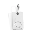 Silver stainless steel rectangular pendant featuring an engraved letter Q on a white background - Steel Q / Corroded Lettering 10*6*1.5mm