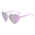 Chic heart-shaped polarized sunglasses in soft lavender with reflective gradient lenses - Polarized Lens / Jelly Purple Frame Purple Mirror (Polarized)