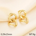 Elegant gold geometric crossover hoop earrings with crystal pavé on pink silk - Style J Gold (KE116222-KFC)