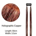 50cm Laser Bronze Tinsel Hair Extension with BB Clip for shiny metallic hair styling - Laser Bronze