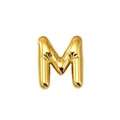Polished 18K gold letter M bubble pendant necklace with smooth metallic finish - Letter M (Gold)