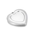 Polished silver heart pendant with textured inner inlay and top hanging ring loop - Steel Style C (KLJ4921-Z)