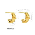18k gold plated chunky croissant C-shape hoop earrings with 21mm diameter dimensions - Screw Back