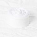White linen ruffle ribbon roll for florist bouquets and luxury cake gift packaging - 4cm Simple Pack / White