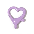 Detailed view of a purple heart-shaped lobster clasp for jewelry and keychain DIY projects - Small / Purple