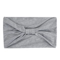 Elastic sweatband in heather gray knitted cotton with a wide bow-knot style - Solid Light Grey