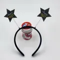 Detail of Happy New Year star headband with silver springs on a red display stand - Spring Stars New Year (14)