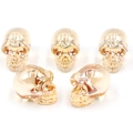 Transparent golden skull crystal ornaments with electroplated finish for Halloween decoration - No.13 (Gold/Amber Transparent)