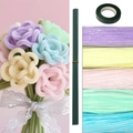 DIY bouquet craft kit with colorful pipe cleaners, wire stems, and floral tape - Macaron Color Material Pack