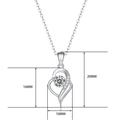Sterling silver heart pendant necklace with moissanite stones and 20mm size scale - 40cm+5cm / Heart-shaped Inlaid Style (P11594-50)