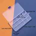Transparent 15-compartment plastic storage box with blue buckles and 17.4x9.8x2.2cm dimensions - 15 Fixed Compartments (17.4*9.8*2.2cm)