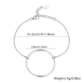 Poliertes S925 Sterlingsilber Armband mit geometrischem Kreis und verstellbarer Kette - Armband Poliertes Gold 30mm