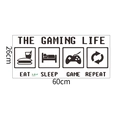 Λεπτομέρεια αυτοκόλλητου τοίχου gaming με κείμενο 'The Gaming Life', 60cm επί 26cm - THE GAMING LIFE (26*60CM)