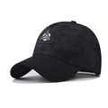 Klassische schwarze Graffiti-Baseballkappe mit Vintage-Denim-Textur und Rock-Patch - Verstellbar / Navyblau Mit Dreieck-Etikett