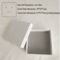 White square jewelry gift box with grey foam insert, size 10x10x3.5cm for necklaces - White Box (10x10x3.5cm)