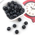 Black acrylic tennis sports beads with white S-shaped patterns for DIY jewelry making - 50Pcs Softball 10x10mm