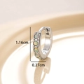 Orecchini a cerchio in argento con quattro pietre di opale dal design minimalista - Opale Bianco - Singolo