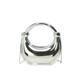Elegante borsa a mano in acrilico argento specchiato a mezza luna con manico rotondo - Argento