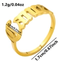 Adjustable golden hollow zodiac ring in stainless steel with 1.7cm diameter size - Cancer / Gold