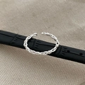 Minimalist S925 sterling silver twisted knot ring in adjustable silver finish - Adjustable Open / Silver