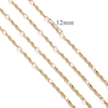 Minimalist 18K gold plated stainless steel chain necklace with 12mm link length - G10-12mm Twist Plate