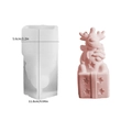 3D Reindeer silicone mold for Christmas candles showing 11.8cm height dimensions - Reindeer on Gift Box