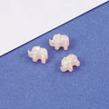 Detail von rosa Elefanten-Opalperlen mit schillernden Flocken für DIY-Schmuck - Rosa