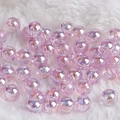 Pink colorful acrylic round beads for DIY handmade jewelry and earring making - Transparent Light Purple AB