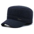 Marineblaue Schirmmütze für Herren aus Wolle mit dickem Futter und Sport-Metalllogo - Verstellbar / Marineblau