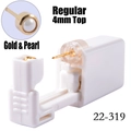 Disposable ear piercing gun with a 4mm gold finish and pearl stud earring, model 22-319 - 4mm Gold & Pearl