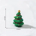 Miniature green Christmas tree figurine with gold star and red ribbon, height 4.1cm - Style 1 Large Dark Green