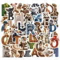 3D cartoon animal alphabet stickers featuring vibrant P, B, H, R, T, E and O characters - Alphabet Animals (YCK381) / 50 Sheets