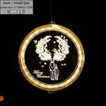 LED warm white Christmas suction cup lamp with 3D acrylic elk and Merry Christmas text - 16CM Reindeer Style