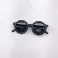 Occhiali da sole rotondi per bambini nero opaco con lenti protettive UV400 stile retrò - Adulto / Nero