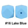 #16 Blu Lago perla ottagonale in silicone 17mm per dentizione e gioielli fai da te - 16# Blu Lago