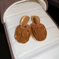 Silver Pin - Gold Oval Pleated (Real Gold Plated)