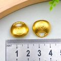 Golden ingot blessing bag charm with Fu character detail for DIY jewelry making - Large Blessing Ingot (16x17mm)
