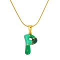 Colorful drip oil letter P pendant necklace with golden snake chain for women - Letter P(S640G-002-P)